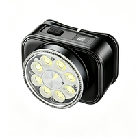 Multi-Core Matrix 1*18650 Li-Ionen-Akku Wiederaufladbare Stirnlampe IP44 Wasserdicht Digitale Anzeige für Camping, Wandern, Angeln