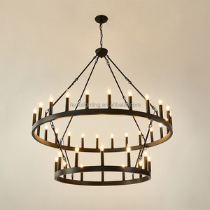 Luces colgantes de Metal Vintage de hierro forjado para granja, iglesia, Vestíbulo de Hotel, techo alto, candelabros grandes, luces colgantes para restaurante - Product Image 1