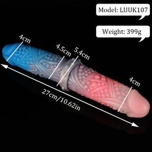 LUUK Unique Design Coquettish Red Whole Body Granular Double Head <b>Dildos</b> Realistic Penis for Women - Product Image 6
