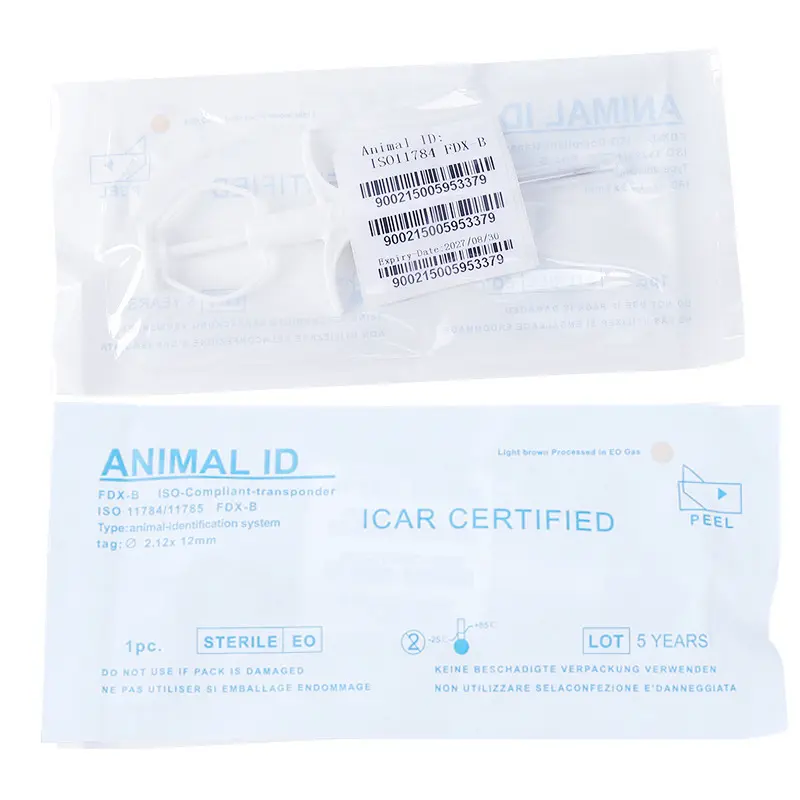 RFID hayvan Implant etiketleri 134.2khz Pet kimlik etiketleri izleme hayvan için mikroçip şırınga enjektör