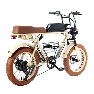 Sepeda listrik Sepeda Kumbang Retro kualitas tinggi, pit Enduro 500W-1500W dengan daya 1000W baterai Lithium roda baja 20 inci 73