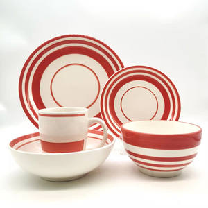Service de table en porcelaine 18 pièces, vente chaude, vaisselle italienne en céramique, assiette à dîner <span class=keywords><strong>Flora</strong></span>, service de table en gros - Product Image 6