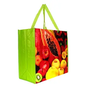 Bom preço por atacado logotipo impresso reciclado saco da promoção não tecido Custom Logo Imprimir Supermercado ECO Reutilizável Compras Tote Não