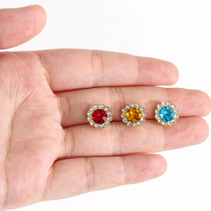 Diamante de girasol, placa de flor redonda, hebilla de diamante, material para accesorios de cabello DIY, accesorios de joyería de diamantes de imitación - Product Image 3
