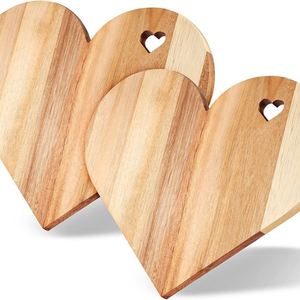 Heart-<b>Shaped</b> Acacia Wood Cutting Board & Chopping <b>Block</b>-Decorative Cheese Serving Plate & Wedding Gift Bread Board Ornament - Product Image 1