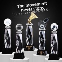 Trophée en verre cristal blanc personnalisé pour compétitions sportives créatives – Récompenses de basket-ball, badminton, tennis de table, football – Zhejiang