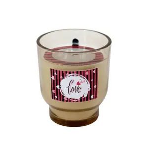 Custom 5oz Private Label vacanze candela paraffina cera di soia miscela di cera di san valentino candela profumata in vaso di vetro decorazione per la casa