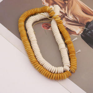 Manik-manik Heishi Rondelle OB095 dari Tulang Sapi Warna Krem Vintage Halus - Product Image 4