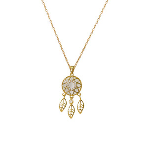 Europe United States Cross-border New Dream Catcher Cat's Eye Resin Pendant Necklace Women's Light Luxury Titanium Steel Titaniu - Product Image 3