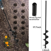 Tarière de jardinage pour la plantation de fleurs et de légumes, compatible perceuse manuelle/électrique, pour creuser des trous et ameublir le sol