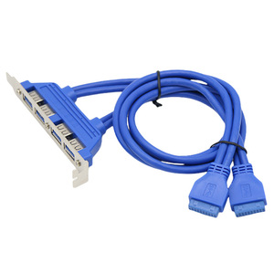Cable de extensión Usb 3,0 de cuatro puertos, adaptador de placa base de 20 pines a Usb, cable de cobre azul para puertos traseros de caja de ordenador - Product Image 2