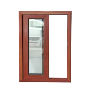 Ventanas correderas de diseño de casa moderna NFRC, otras ventanas de vidrio personalizadas de aluminio con grano de madera y color diverso