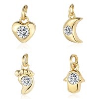 Cuivre Zircon bricolage accessoires argent coupe princesse petits pendentifs papillon éléphant oeil pied serrure conceptions pour les fêtes de mode