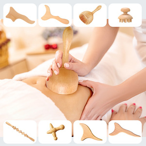 Kit d'outils de <span class=keywords><strong>massage</strong></span> corporel en bois de thérapie par le bois avec logo personnalisé ensemble en bois de masseur du dos - Product Image 2