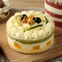 Conteneur en plastique pour tiramisu, grand gâteau mousse, boîte transparente en PS PET pour tiramisu, vente en gros pour l'alimentation