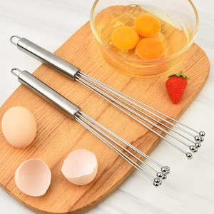 Batidor de Huevos de Acero Inoxidable con Bola de Acero, Dispositivo para Batir Crema, Batidor de Huevos de Acero Inoxidable con Bola de Vidrio de 8 Líneas - Product Image 6