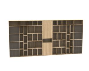 ארון ספרים מודולרי KALN בן 6 שכבות, לתלייה על קיר, ידידותי לסביבה, מעץ, לתצוגה במגוון, לריהוט ספרייה - Product Image 3