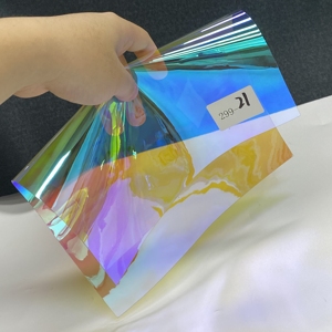 <span class=keywords><strong>Tissu</strong></span> holographique en PVC <span class=keywords><strong>Transparent</strong></span> miroir, Iridescent, <span class=keywords><strong>tissu</strong></span> en vinyle <span class=keywords><strong>Transparent</strong></span>, de couture, artisanat, bricolage - Product Image 2