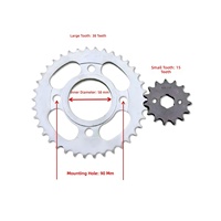 Kit de Cadena y Piñón de Transmisión de Alta Calidad para Motocicleta, Piñón 428 38/15T, Kit de Cadena y Piñón para Motocicletas Honda CG 125