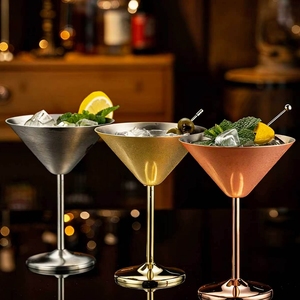 Offre Spéciale – Verre à Martini Premium en Acier Inoxydable 304, Coupe à Cocktail Métallique sans Pied avec Base Stable pour Restaurant - Product Image 1