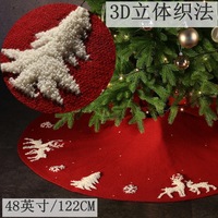 Jupe de sapin de Noël en polaire douce CYNYA motif petit cerf, couvre-sapin pour la décoration de la maison et des fêtes de fin d'année