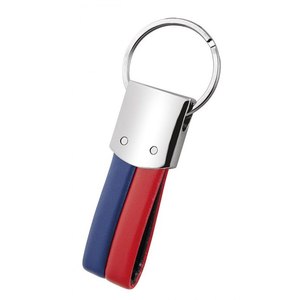 Portachiavi in Pelle PU e Silicone, Design Pallone da Calcio Rosso/Blu, in Morbido PVC e Metallo per Uso Aziendale, Senza Scatola - Product Image 2