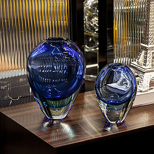 Deep Ocean Blue Creative Glass <b>Bottles</b> Succulent Low Glass Flower Vase for Wedding <b>Decoration</b> - Product Image 6