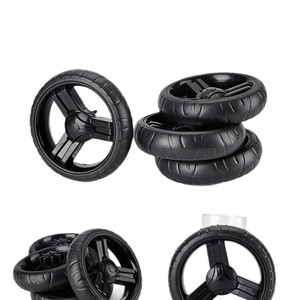 Ruedas de poliuretano de 120 mm, tipo plano, silenciosas y resistentes al desgaste, para carriola y patineta - Product Image 1
