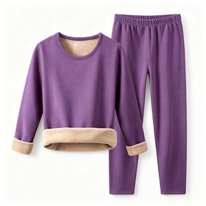 <span class=keywords><strong>Ensemble</strong></span> de <span class=keywords><strong>sous</strong></span>-vêtements thermiques pour femmes à col bas pour les saisons froides automne/hiver, en velours épais, sans couture, antibactérien, respirant et isolant - Product Image 6