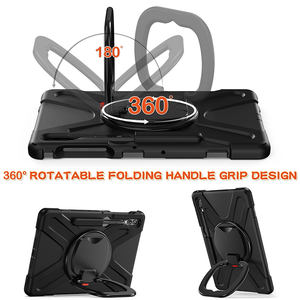 ซิลิโคนกันกระแทกกรณีแท็บเล็ตสําหรับ<span class=keywords><strong>Samsung</strong></span> <span class=keywords><strong>Galaxy</strong></span> <span class=keywords><strong>Tab</strong></span> S9 Plus S9 <span class=keywords><strong>FE</strong></span> Plus S8 Plusหมุนพับจับขาตั้งสายคล้องไหล่ - Product Image 4