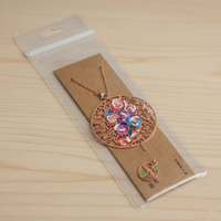 Marque-page pendentif en laiton gravé sur mesure, motif rose dégradé, fournitures scolaires de qualité supérieure, papeterie créative HauHwa