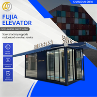 Villa Conteneur Préfabriquée Élégante avec Ascenseur, Maison Modulaire en Acier et Verre avec Auvent pour Installation d'Ascenseur Extérieur en Villa