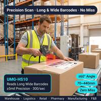Lecteur de codes-barres USB 1D robuste UIMG HS10 IP42, résistant aux chutes de 1,2 m, filaire, portable, pour pharmacie