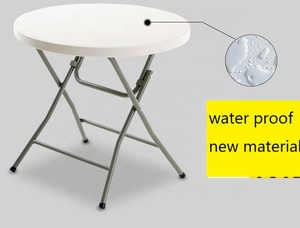 Portable Outdoor Furniture 80cm White Round Plastic <b>Foldable</b> Catering Bbq Camping Picnic Folding <b>Table</b> - Product Image 2