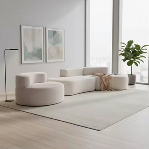 Sofá Seccional Multiusos Altamente Recomendado, Cojines de Asiento de Espuma de Alta Resiliencia, Sofá Curvo de Compresión para Sala de Estar - Product Image 1