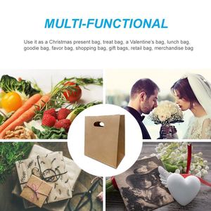 ถุงกระดาษคราฟท์สีน้ำตาลธรรมดาพิมพ์โลโก้ได้ พร้อมหูหิ้วสำหรับใส่อาหาร พิมพ์ออฟเซ็ต ขนาด 11x6x11 นิ้ว - Product Image 6