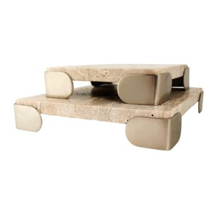 Vassoi decorativi in metallo e pietra per tavolino da caffè, decorazioni moderne per la casa, portaoggetti per gioielli, decorazioni rustiche per la casa - Product Image 3