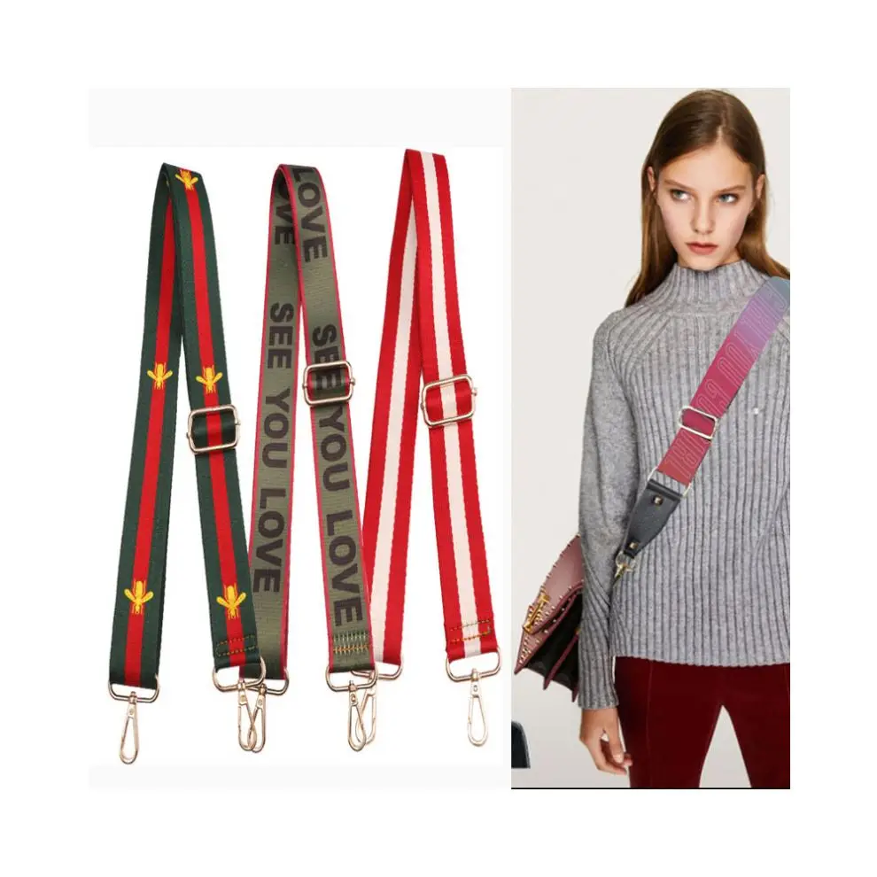 Sangle réglable en nylon pour sac à main, taille personnalisée, sangle avec boucle à crochets, sangle à bandoulière réglable de 38 mm de large