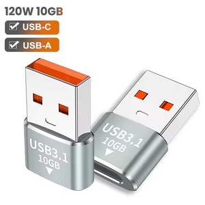PSDA 10Gbps 120W <strong>USB</strong> Type C to <strong>USB</strong> a Adapter <strong>USB</strong> 3.1 to Type C OTG Converter Connector for Macbook iPad Huawei Iphone 16 Samsung - Product Image 1