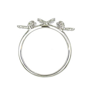 แหวนทองคำขาว 18K ประดับเพชรรูปผีเสื้อ ดีไซน์หรูหราสำหรับผู้หญิง - Product Image 2