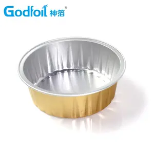 Vòng Khỏe Mạnh Dùng Một Lần 900ML 30Oz 9 Inch Tùy Chỉnh Cupcake Cup Khay Nướng Bánh Pizza Khay Bánh Pan Foil Dish Với Nắp Đậy Nhôm Lá