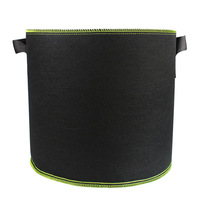 Sac de culture en feutre réutilisable et écologique avec poignées, noir/vert, pots de plantation en tissu résistant pour plantes