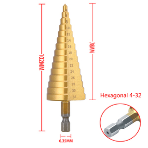 Foret étagé HSS revêtu de titane 4-32 mm 4-20 mm, outil de perçage conique pour métal et bois - Product Image 2