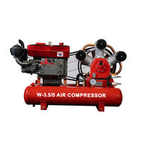 W-3.5/5 Compresseur d'air à piston diesel pour moteur minier 3.5m ³/min 5bar Compresseur d'air à piston avec double réservoir