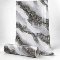 Papier peint auto-adhésif en marbre diagonal blanc et gris, en feuilles XPE de 1,8 mm, pour les entrepreneurs en travaux intérieurs