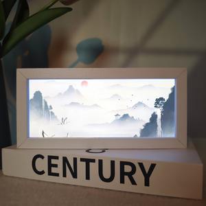 แผงไฟ LED ตกแต่งโต๊ะพร้อมภาพวาดหมึกฟอกสีสวยงามไฟกลางคืนสร้างบรรยากาศสำหรับในร่ม - Product Image 4