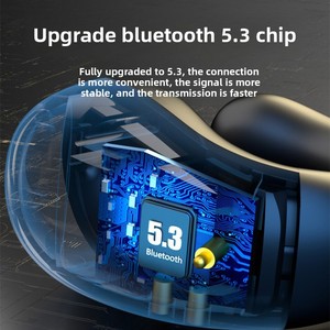 BT 5.3 クリップ式イヤホン IPX5防水 ワイヤレスイヤホン ノイズリダクション イヤークリップ スポーツヘッドホン 音声コントロール ジム用 - Product Image 3