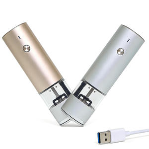 Kitchenware Stainless Steel Spice Automatic Rechargeable <b>Mini</b> Salt and Pepper Set Pepper Mill Portable - Product Image 3