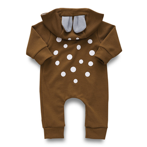 Cartoon <b>Bunny</b> Design Baby Playsuit Cotton Girl Boy Long Sleeves Hood Romper Toddler Winter Clothes - Product Image 4