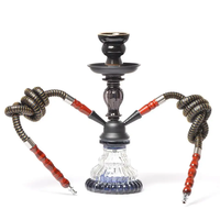 Chicha portable en verre dépoli de haute qualité, petite, à double tuyau, avec accessoires arabes, coffret cadeau